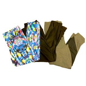 ALL 3 for 12.00$ Leggings 3 ct bundle. 7/8 Long All Size Small Various Brands.